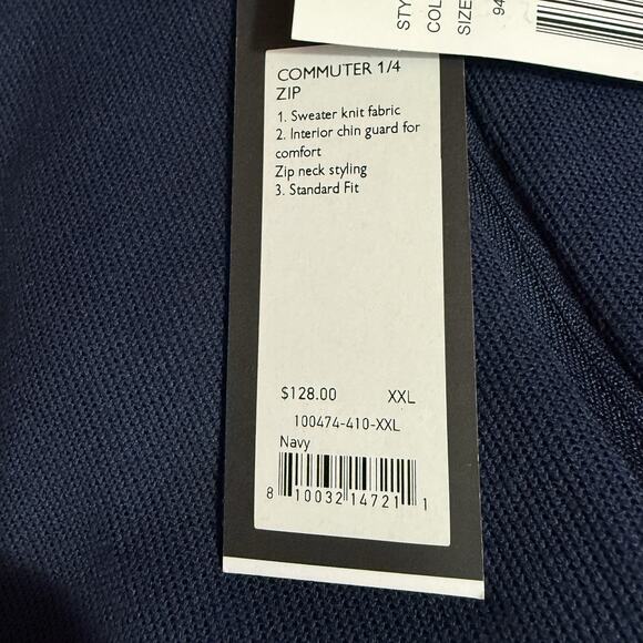 Rhone Mens Commuter 1/4 Zip Pullover Sweater XXL Navy Blue Performance NWT $128 - Picture 12 of 13